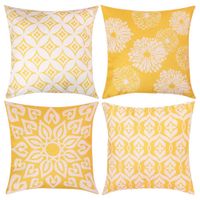 poszewka na poduszkę 40x40 dekoracyjna żółta 4szt