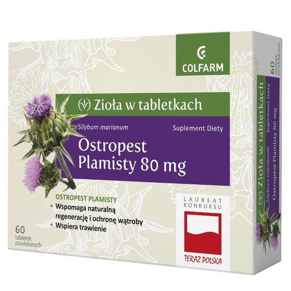Suplement diety Colfarm Ostropest Plamisty, 60 tabletek zdjęcie 1