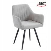 krzesło fotel obrotowy 180° z materiału scala nw 84 w kolorze jasny szary