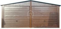 Garaż Blaszany 6,5X8 2X Brama Uchylna Drewnopodobny Rynny Dwuspad  PLG227