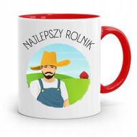 Dla Rolnika Kubek Czerwony Najlepszy Rolnik Z Nadrukiem Ze Zdjęciem