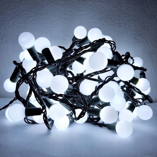 LAMPKI CHOINKOWE KULKI 100 LED ZIMNA BIEL 8 FUNKCJI IP44 NA CHOINKĘ CHOINKA na Arena.pl