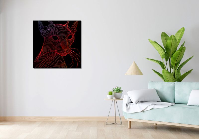 Plakat 80x80cm Cyfrowa Kocica zdjęcie 4