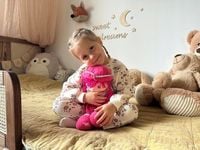 Lalka Szmaciana Duża Szmacianka Przytulanka Śpiewa Mówi 38cm