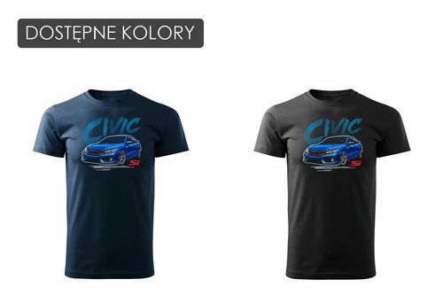 Koszulka z samochodem Honda Civic SI męska granatowa REGULAR XL na Arena.pl
