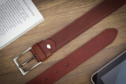 GRACIO pasek skóra męski 120 brązowy GARNITUROWY na Arena.pl