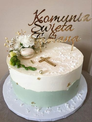 ZŁOTY TOPPER NA TORT Dowolny Napis URODZINY WESELE na Arena.pl