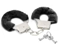 Najtańsze Metalowe Kajdanki Z Czarnym Futerkiem - Fur Love Cuffs