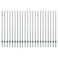 Słupki ogrodzeniowe 22 pcs Zielony 200 cm Stal