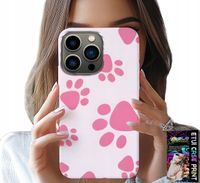 ETUI DO IPHONE 16 PRO - RÓŻOWE PSIE ŁAPKI, PLECKI, OBUDOWA CASE
