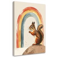 Obraz do pokoju dziecka niemowlaka, Wiewiórka tęcza zwierzęta