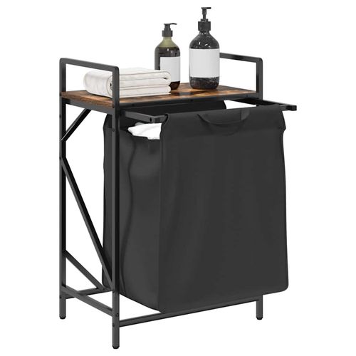 Kosz na pranie 1 komora z półką, przydymiony dąb na Arena.pl