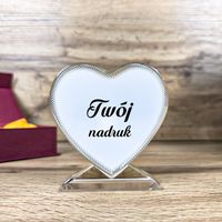 Kryształowa statuetka z podstawką serce z Twoim nadrukiem