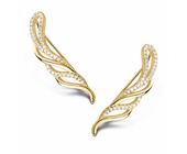 Eleganckie pozłacane srebrne kolczyki nausznice z cyrkoniami srebro 925 Z1149E_G