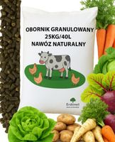 NAWÓZ OBORNIK GRANULOWANY BYDLĘCY KURZY 25KG 40L ORGANICZNY NATURALNY