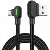 mcdodo kabel kątowy 90° micro usb szybkie ładowanie dwustronny qc 3 led 1m
