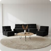 Zestaw KIMO funkcja spania sofa fotele Family Meble czarny Anafi sztruks