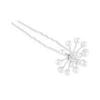 Szpilka do włosów kokówka srebrna z perełkami