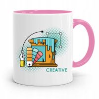 Kubek Różowy Dla Najlepszego Grafika Creative Z Nadrukiem Ze Zdjęciem