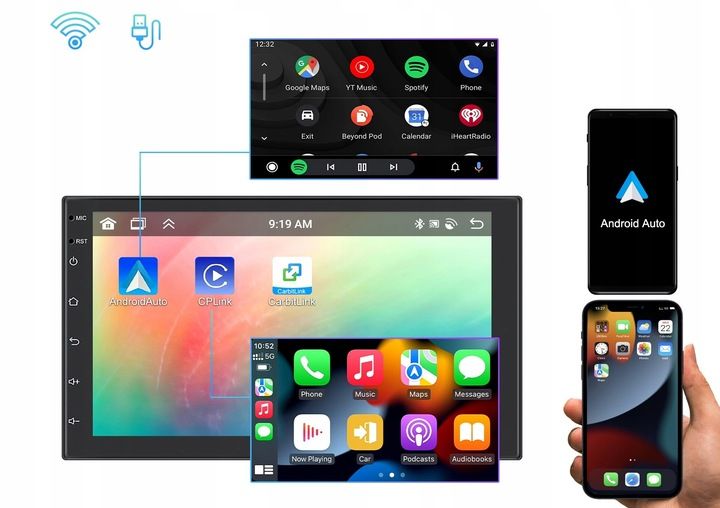 RADIO SAMOCHODOWE 2 DIN ANDROID AUTO CARPLAY 4GB/64GB ANDROID 13 RDS DSP zdjęcie 12