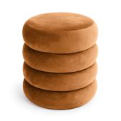 Pufa siedzisko do salonu SNUGGO welur ze schowkiem otwierana 42cm Miedziana