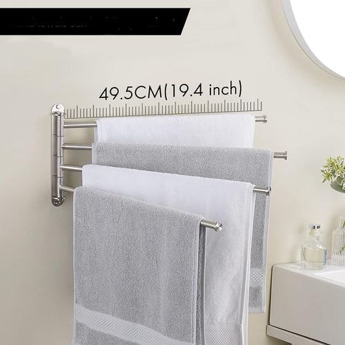 Wieszak na ręczniki KES, 4-ramienny, 19.5", stal nierdzewna, matowy na Arena.pl