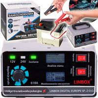 PROSTOWNIK SAMOCHODOWY DO AKUMULATORÓW 24V 12V 30A