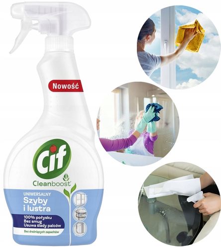 cif cleanboost uniwersalny płyn do szyb i luster 500ml na Arena.pl