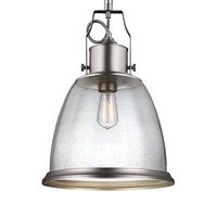 Wisząca LAMPA rustykalna FE-HOBSON-P-L-SN Elstead FEISS loftowa OPRAWA szklana ZWIS hygge nikiel przezroczysty