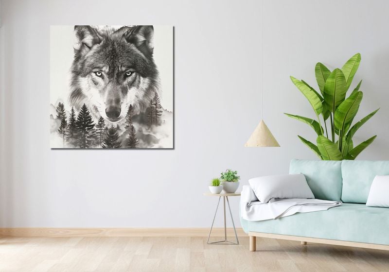 Obraz 100x100cm Wilczy Duch Lasu zdjęcie 2
