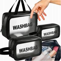 3x KOSMETYCZKA TURYSTYCZNA PODRÓŻNY ZESTAW KOSMETYCZEK PRZEZROCZYSTA ZAMEK