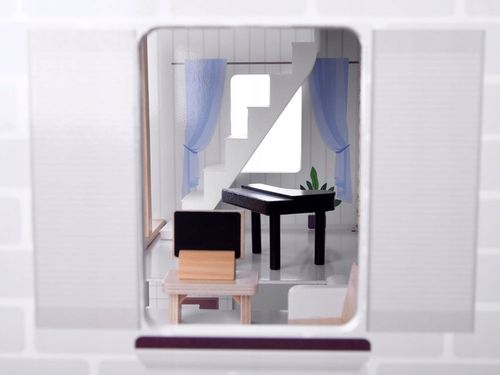 Drewniany domek dla lalek w stylu Boho led ZA4131 na Arena.pl