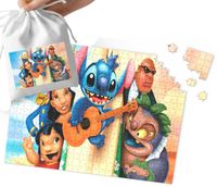 PUZZLE - LILO I STICH WZORY Z BAJEK I GIER DLA DZIECI 192el + WORECZEK