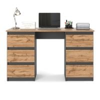 Biurko Komputerowe Szkolne Nowoczesne Loftowe 120cm Loft Szary Wotan Ofi