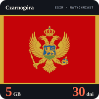 Karta eSIM Internet Czarnogóra 5 GB na 30 dni - bez rejestracji