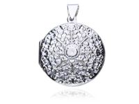 SREBRNY OKRĄGŁY OTWIERANY SEKRETNIK PUZDERKO WZÓR