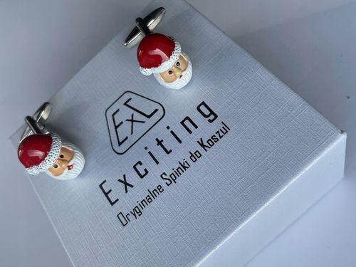 Okolicznościowe spinki do mankietów EXC Mikołaj Gwiazdor w Białej Szkatułce na Arena.pl