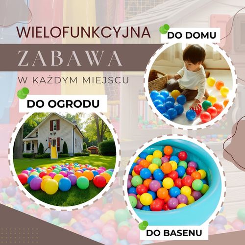 Piłki do suchego basenu kojca 200 szt. piłeczki dla dzieci wielokolorowe na Arena.pl