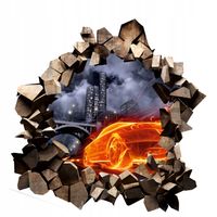 Naklejka samoprzylepna 3D dziura miasto nowoczesne