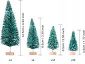 CHOINKI ZIELONE MINI ZESTAW 40 szt Dekoracje Świąteczne Bożonarodzeniowe