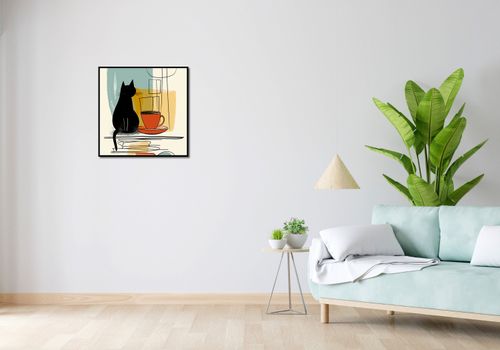 Plakat 60x60cm Kot i Kawa na Arena.pl