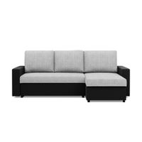 Narożnik uniwersalny, CAPERO, ekoskóra, 231cm, czarny, szary | TYLETEGOTU