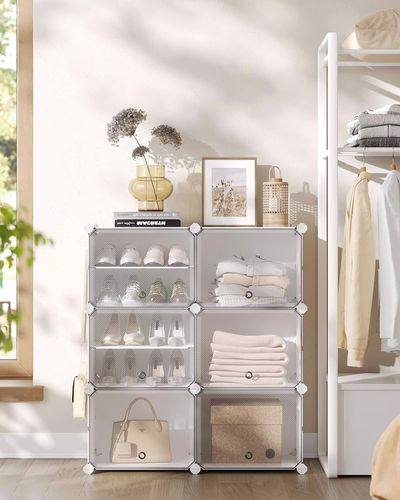 Szafka na Buty Półka Organizer 6 przegródek Biały na Arena.pl