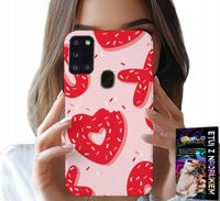 ETUI DO SAMSUNG GALAXY A21s - KOBIECE, MODNE WZORY XOXO SERCE + SZKŁO