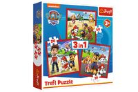 PUZZLE 3w1 Wesoe pieski Paw Patrol 34867