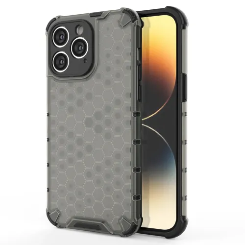 Honeycomb etui iPhone 14 Pro pancerny hybrydowy pokrowiec czarne na Arena.pl