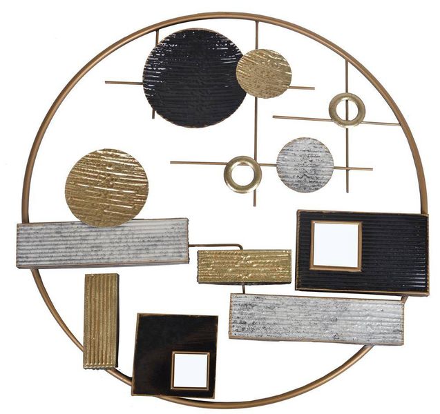 Dekoracja ścienna metalowa koło geometryczne zdjęcie 1