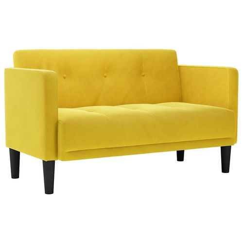 Sofa dwuosobowa żółta 111 cm aksamitna na Arena.pl