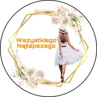 Opłatek na tort Ramka Boho Kwiaty Postać Kobieta Okazjonalny 18 30 40 50 60