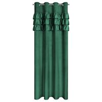 Zasłona zaciemniająca falbankami na przelotkach SAMI 140X250 c. zielona